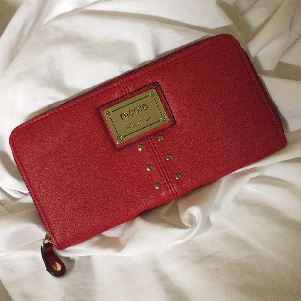 red berry wallet clutch